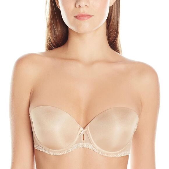b.tempt'd by Wacoal Faithfully Yours Strapless Push Up Bra beige size 32DD - Picture 1 of 6